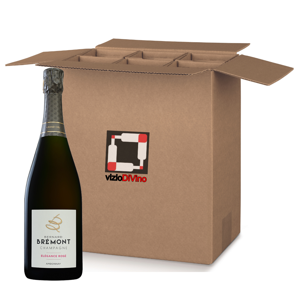 Champagne Brut Rosé Grand cru Ambonnay Bernard Bremont cartone da 6 bottiglie.