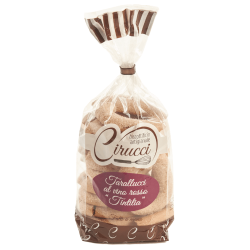 Sacchetto di ciambelline artigianali al vino rosso Cirucci 250 g.