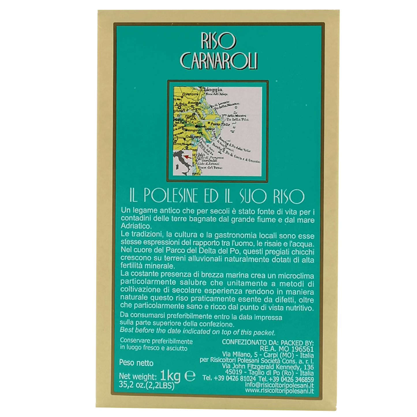 Riso Carnaroli delta del po retro scatola kg1