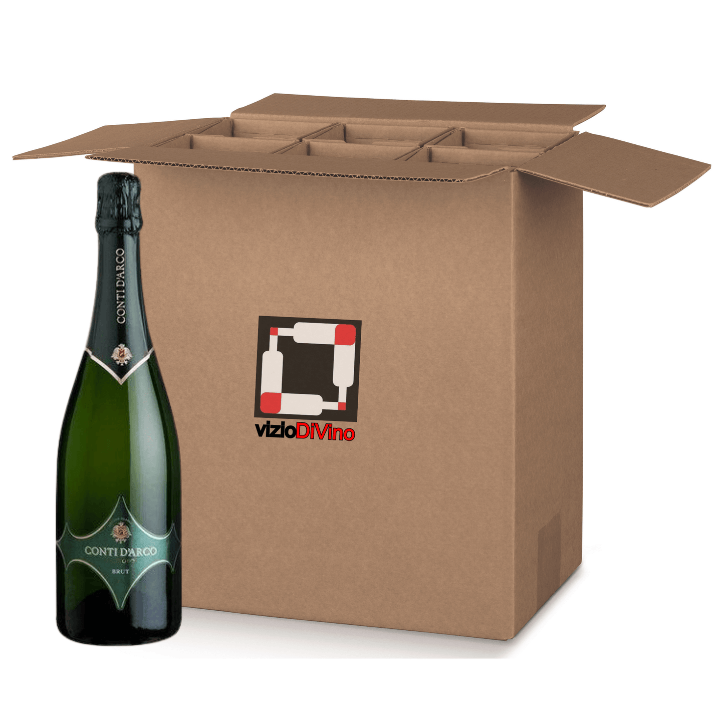 Cartone 6 bottiglie da 0,75 l di Trento DOC Brut Andrea d'Arco Conti d'Arco.