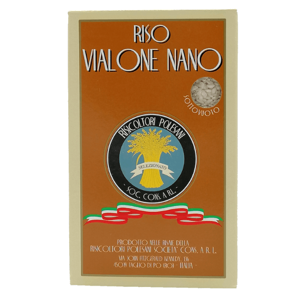 Scatola da 1 Kg di Vialone Nano Delta del Po sottovuoto.