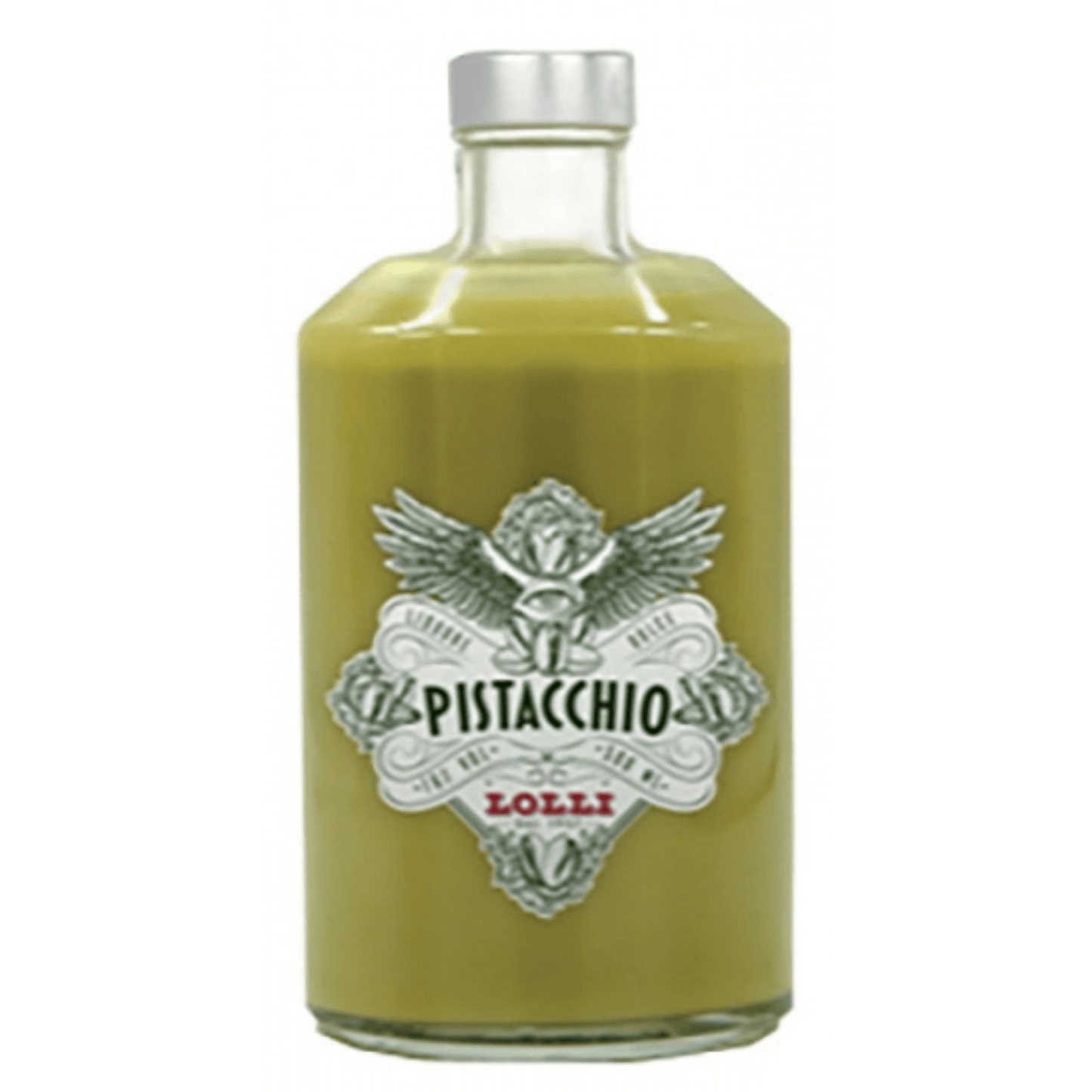 Bottiglia da 0,5 l di liquore al pistacchio Lolli.