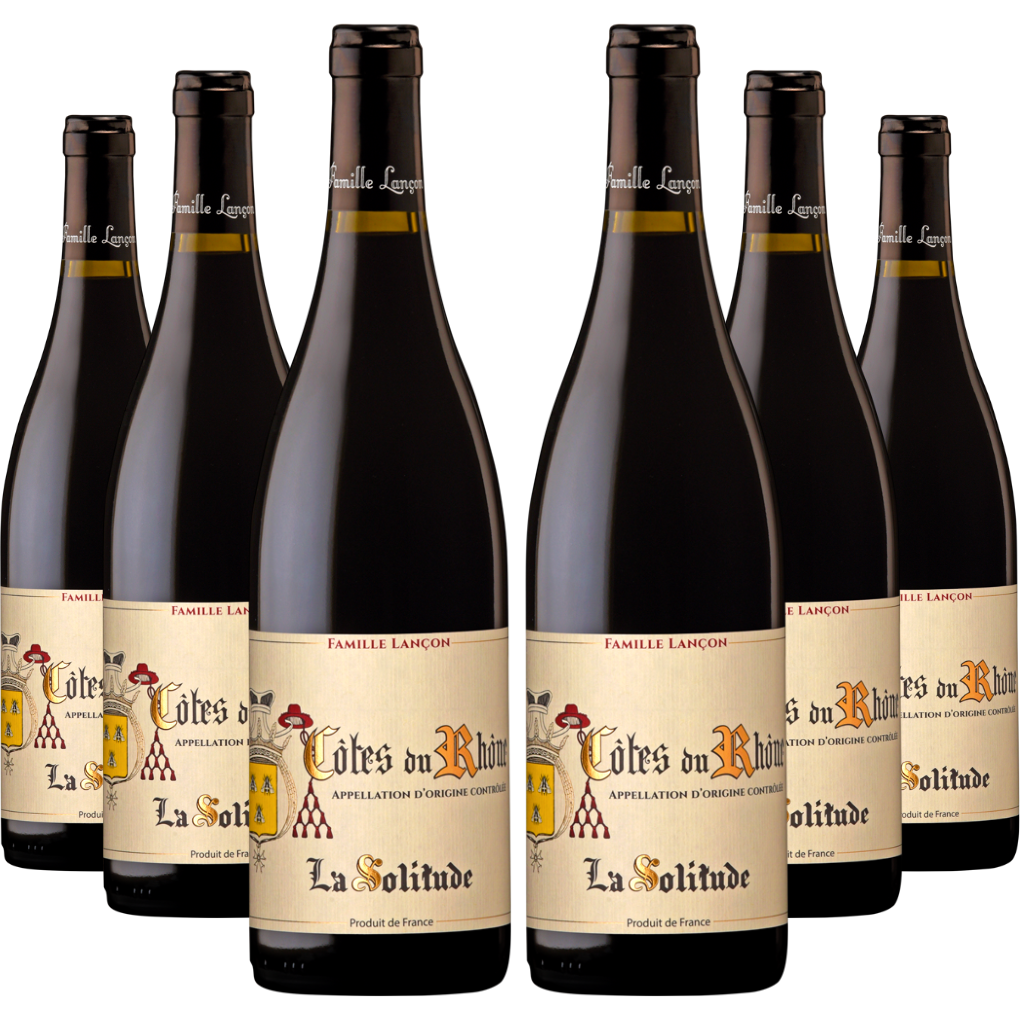 6 bottiglie da 0,75 l di Côtes du Rhône rouge Domaine de la Solitude Famille Lancon.