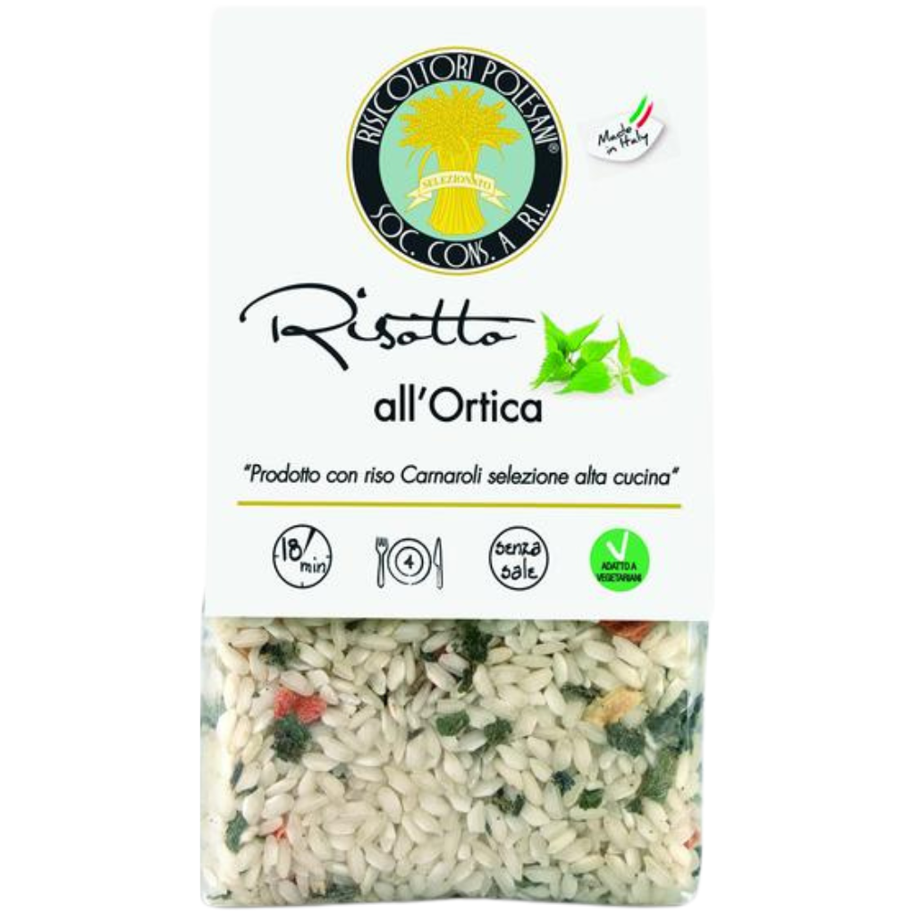 Busta di risotto pronto all'ortica Risicoltori Polesani da 300 g.