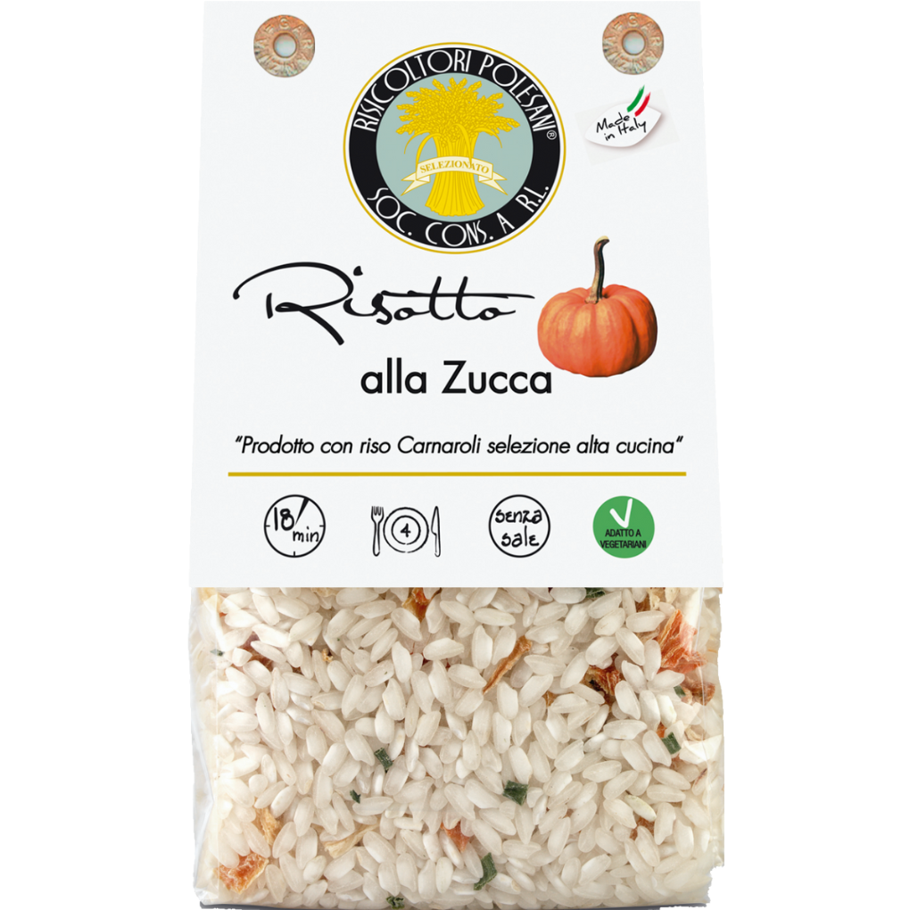 Busta di risotto pronto alla zucca Risicoltori Polesani da 300 g.