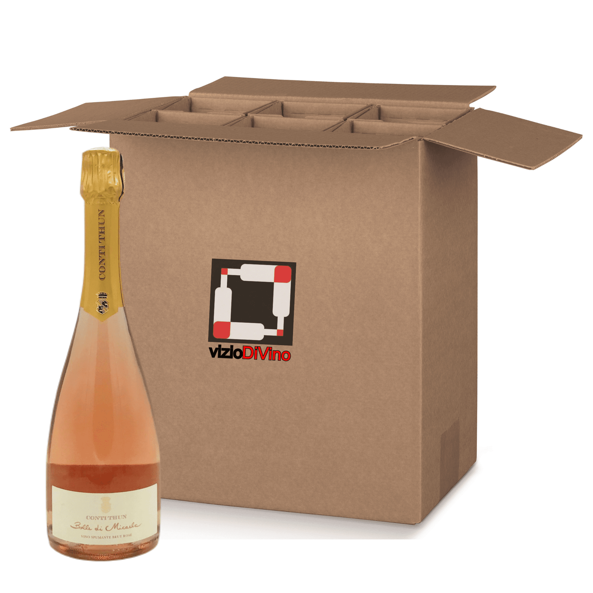 Bolle di Micaela Spumante brut rosé Conti Thun cartone 6 bottiglie