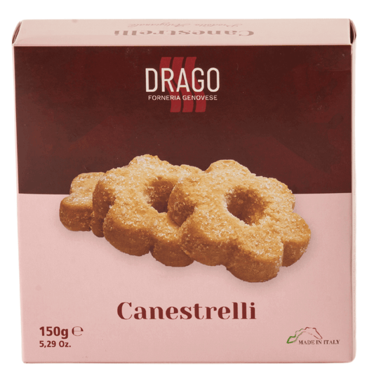 Scatola da 150 g di Canestrelli al burro Drago.