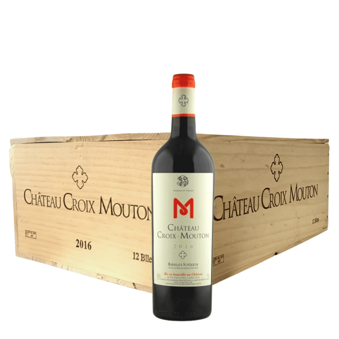 Bordeaux Rouge Supérieur 2016 Chateâu Croix Mouton cassa legno 12 bottiglie.