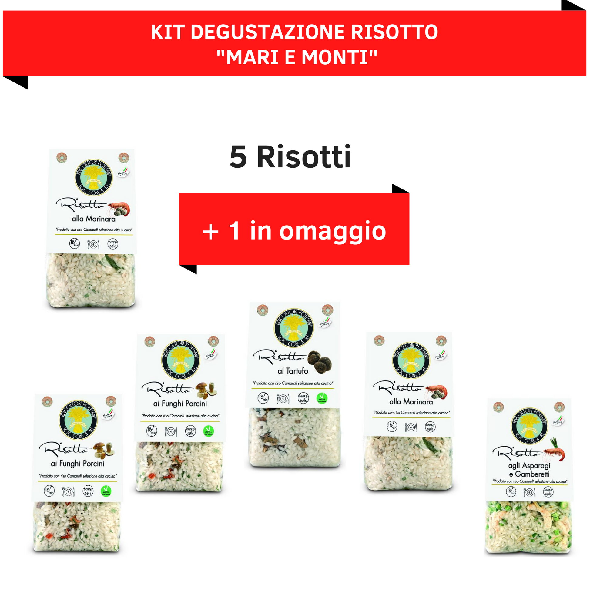 Kit Degustazione Risotto "Mari e Monti": 5 Risotti + 1 in OMAGGIO | viziodivino