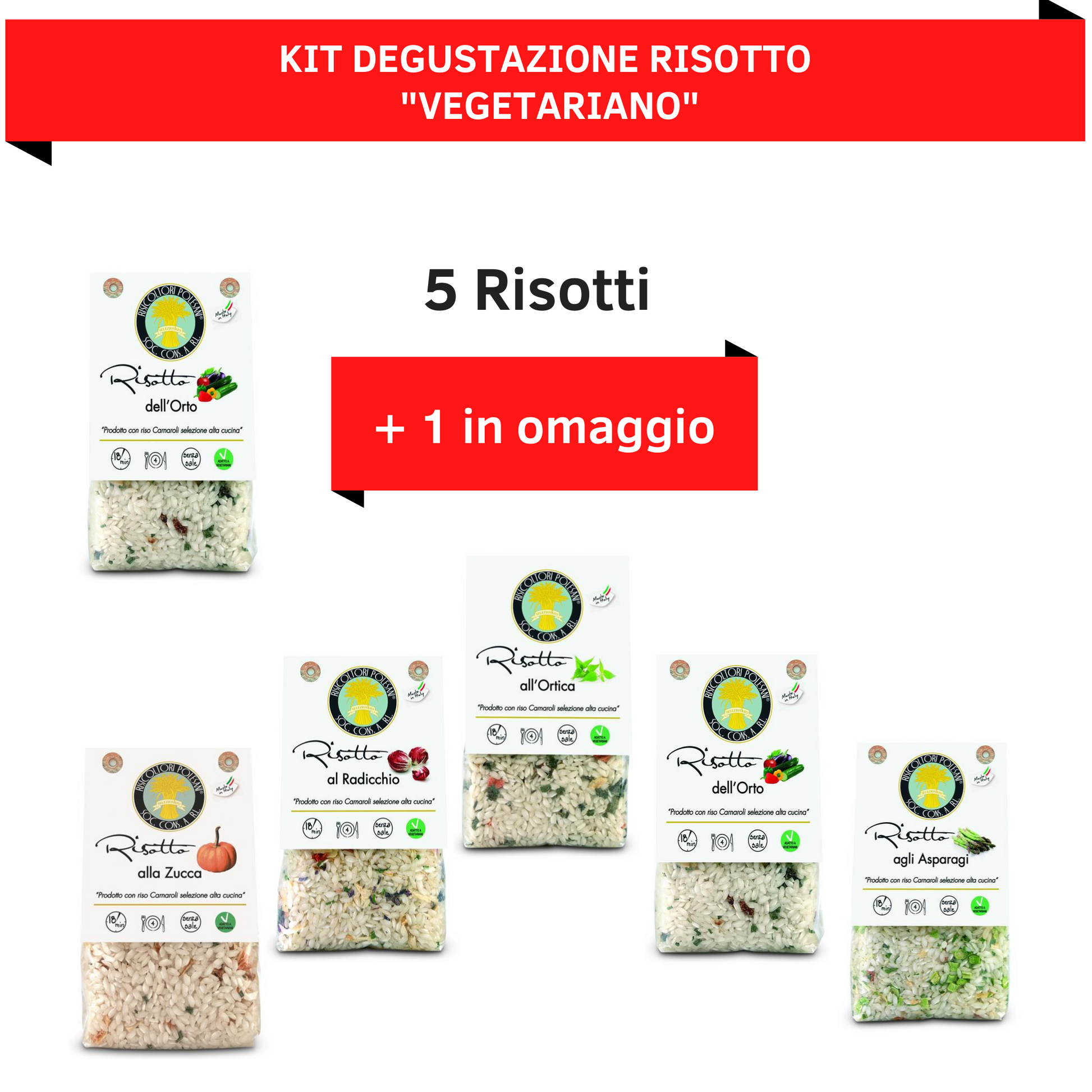 Kit Degustazione Risotto "Vegetariano": 5 Risotti + 1 in OMAGGIO | viziodivino