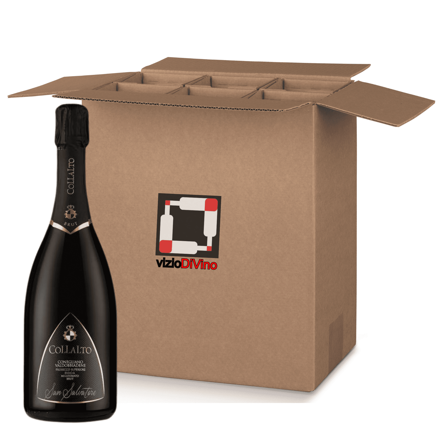 Prosecco Sup. D.O.C.G. Brut Millesimato San Salvatore Collalto cartone da 6 bottiglie.