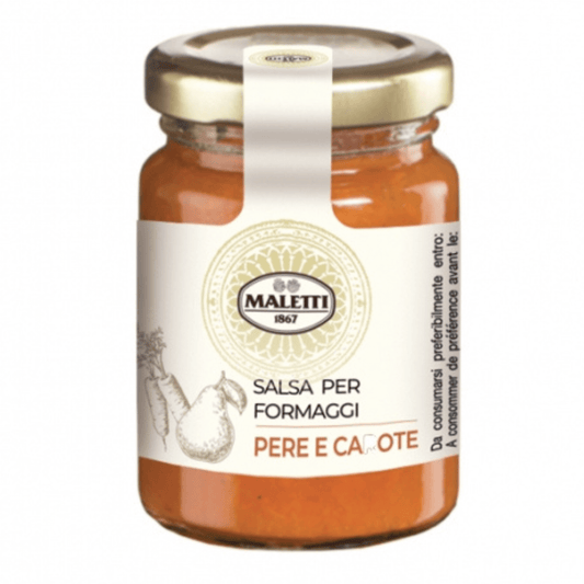 Vaso di salsa per formaggi pere e carote Malettid da 180g.